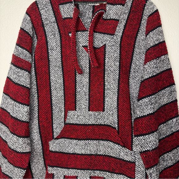 Mexican Baja Hoodie Sweater red and gray unisex - Picture 7 of 16